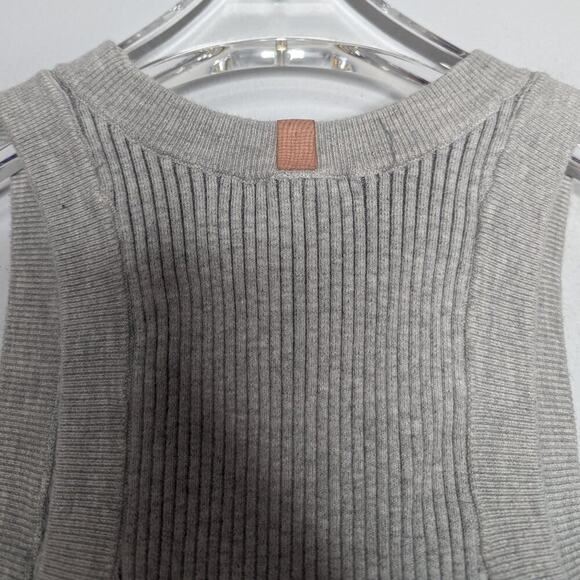 Lunya Gray Cozy Cotton Silk Ribbed Racerback Cropped Tank Top Stretch Size S - Picture 7 of 7